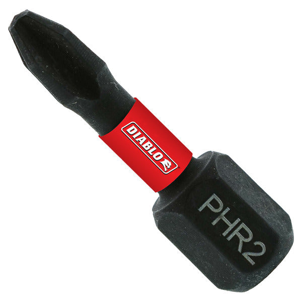 Diablo DPH2R1B 1" #2 Phillips Reduced for Drywall Screws Drive Bit (Bulk) VM Hardware