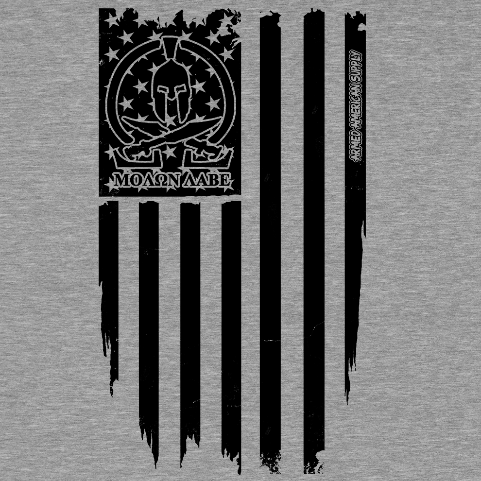 Molon Labe Ghost Flag - Safety Yellow T-Shirt Armed American Supply