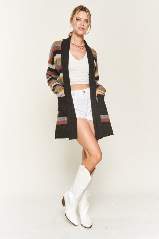 MULTI COLOR STRIPE CARDIGAN KRT1242 Shop Style & More | Fresh Looks, Everyday Deals & Free Shipping