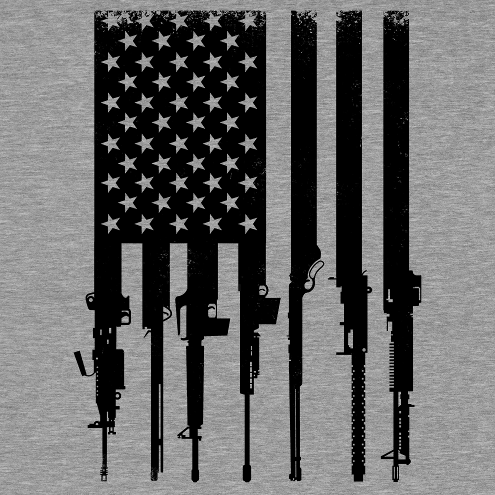 Rifle Flag - Safety Yellow T-Shirt Armed American Supply