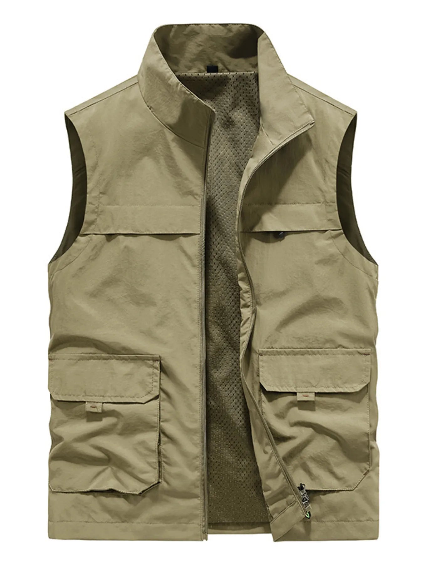 Men's Plus Size Multi-Pocket Zip Up Vest New Era Fashion LLc