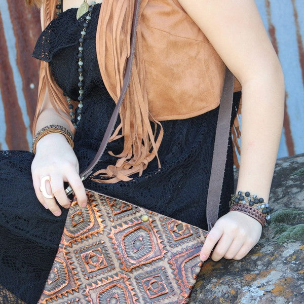 Dark Brown Vinatge Cuff X pattern Shop Style & More | Fresh Looks, Everyday Deals & Free Shipping