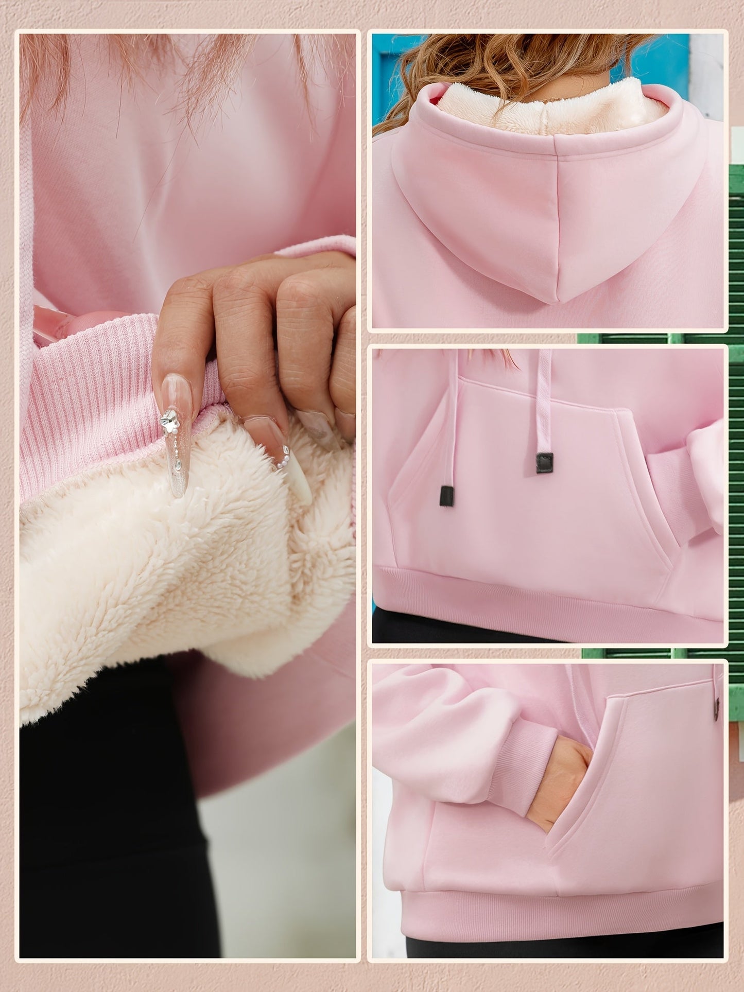 🖤 Women’s Winter Velvet Hoodie — Solid Color Warm Sweatshirt FitiqueFit