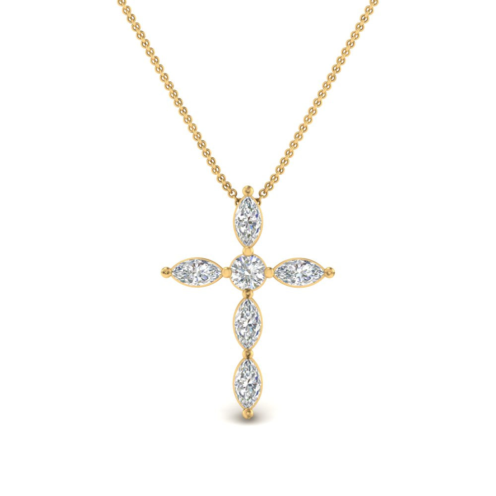 1 Ct. Marquise Diamond Cross Pendant Fascinating Diamonds