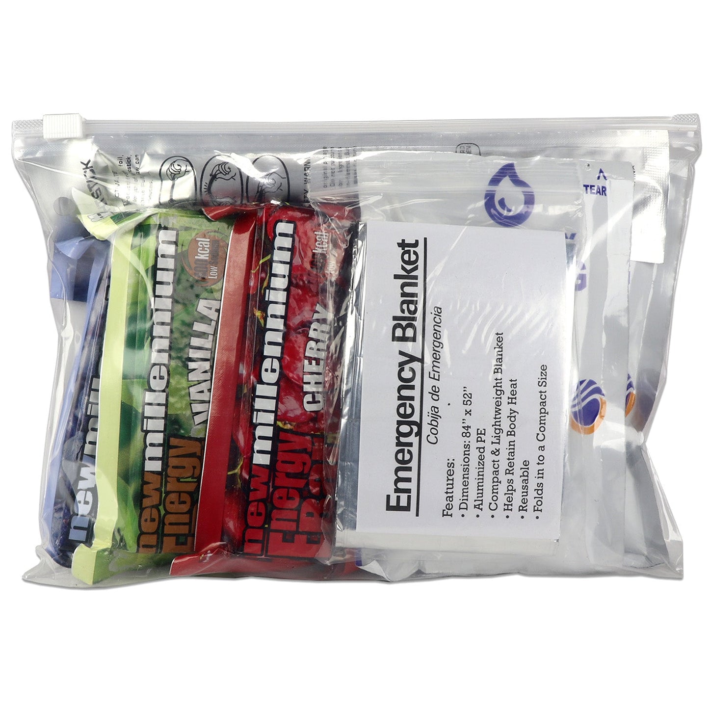 Quake Kits 1 Day Quick Grab Kit in Resealable Bag quakekits.com