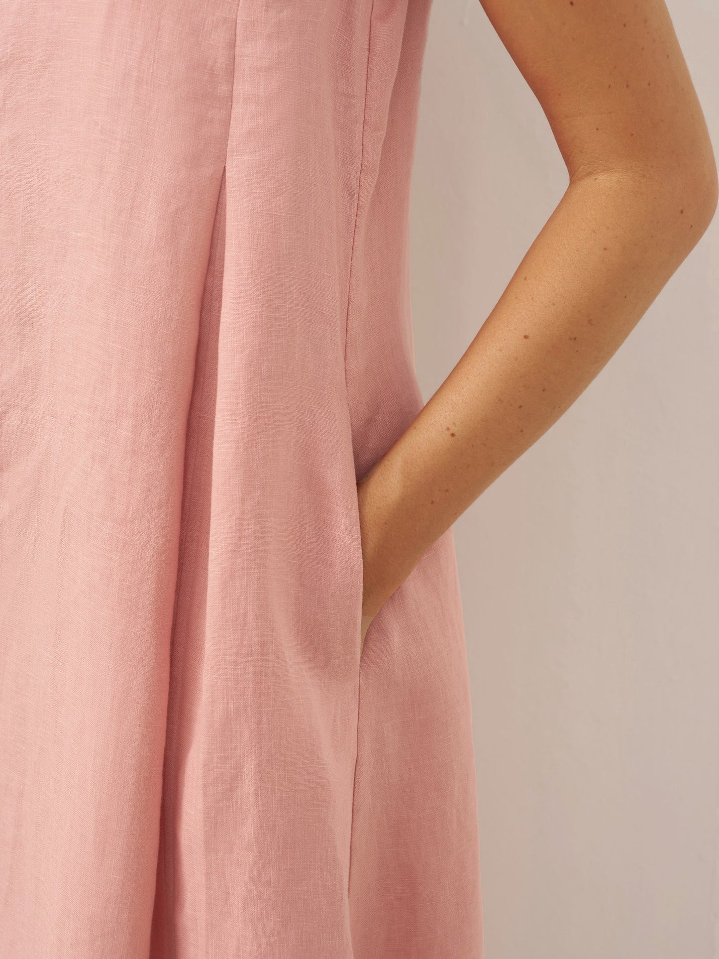100% Linen Sleeveless A-Line Maxi Dress TARA LINTICO