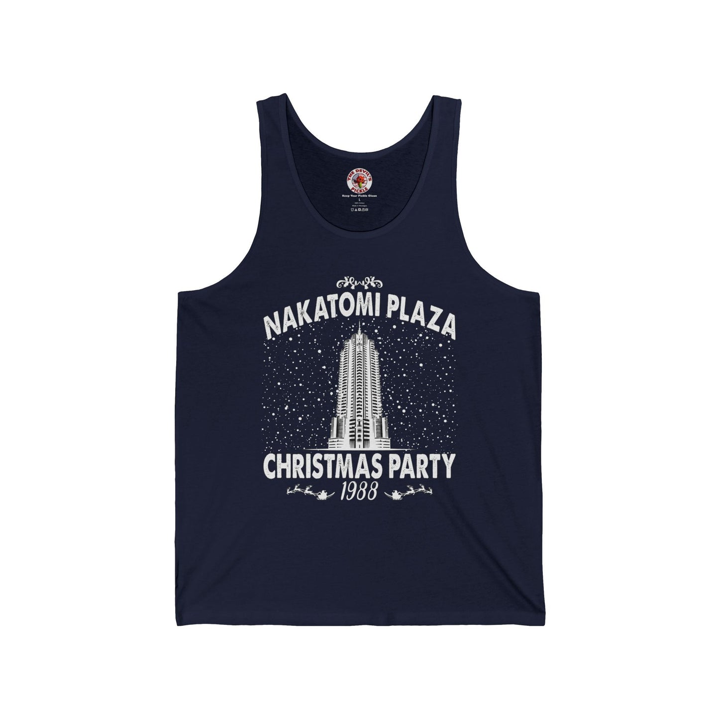 Nakatomi Plaza Christmas Party Tank Top The Devil's Pickle