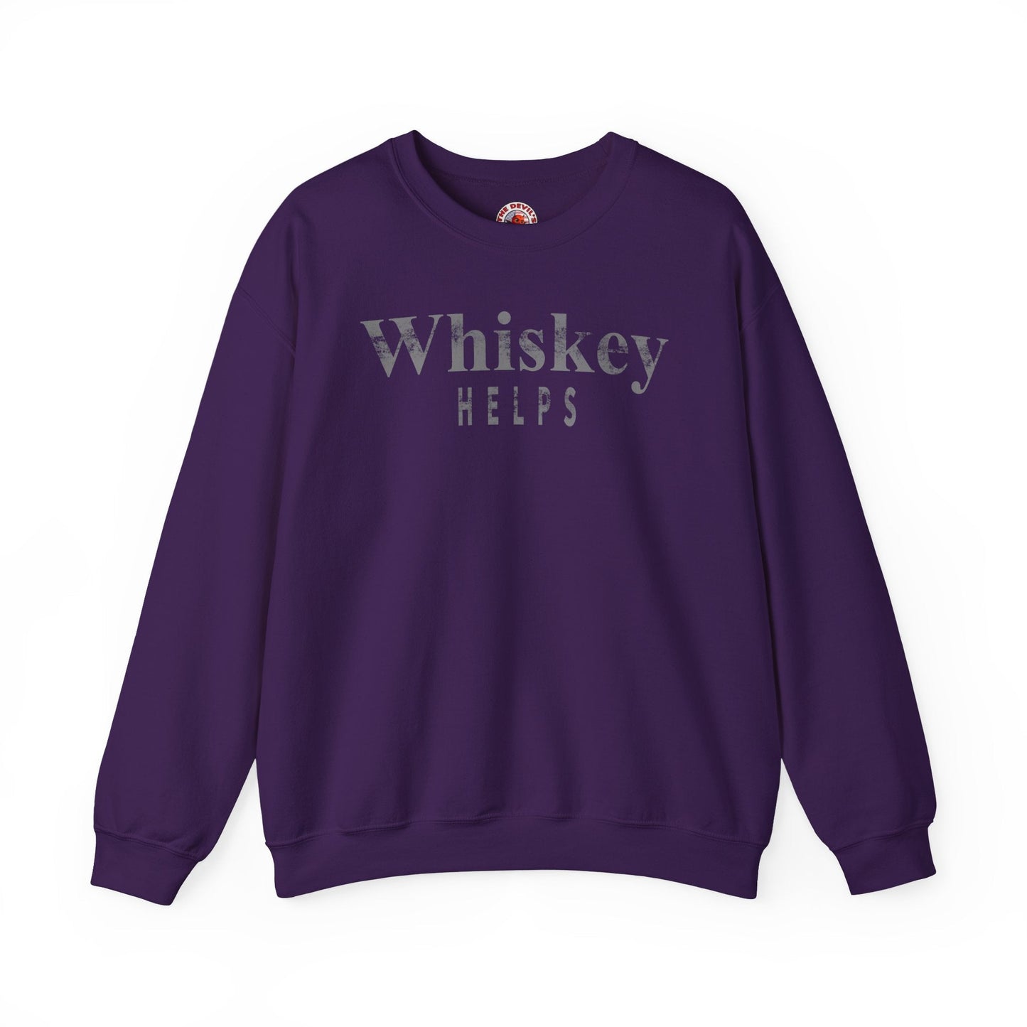 Whiskey Helps Crewneck Sweatshirt The Devil's Pickle