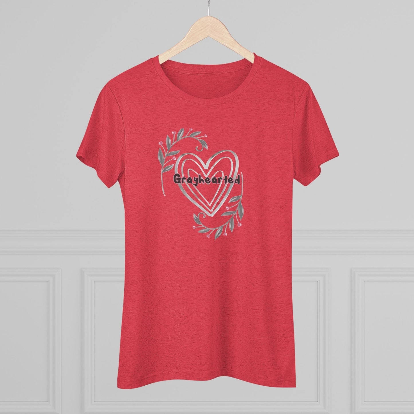Grayhearted Women's Triblend Tee - Floral Heart Design Grayceful LLC