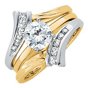 14K White/Yellow 1/4 CTW Natural Diamond Ring Guard Ethereal Legacy Boutiques