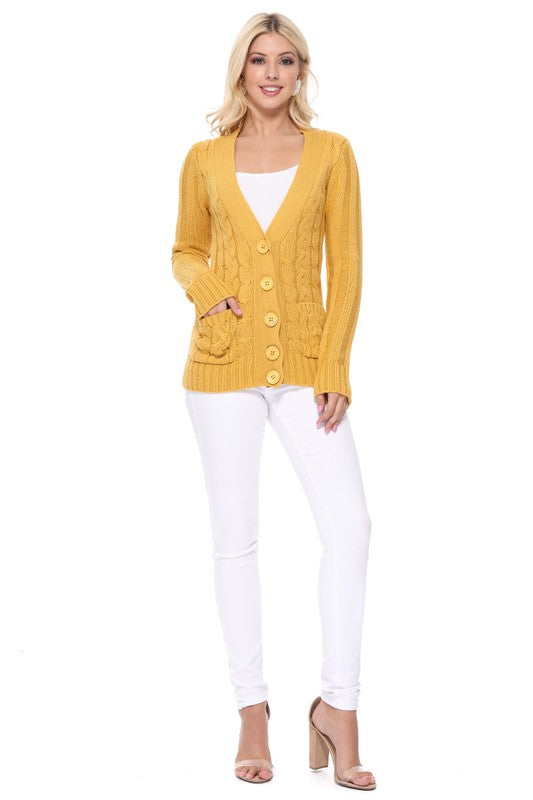 Cable Knitted Cardigan Sweater with Pockets Shop Style & More | Fresh Looks, Everyday Deals & Free Shipping