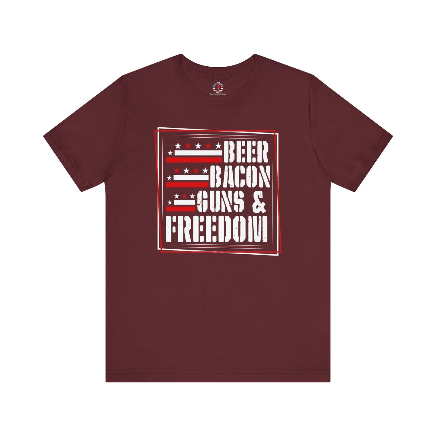 Beer Bacon Guns and Freedom T-Shirt The Devil's Pickle