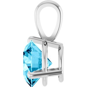 Platinum Lab-Grown Aqua Sapphire Pendant Ethereal Legacy Boutiques