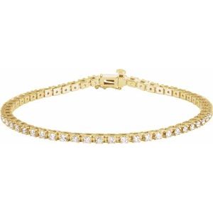 14K Yellow 2 1/4 CTW Lab-Grown Diamond Line 7 1/4" Bracelet Ethereal Legacy Boutiques