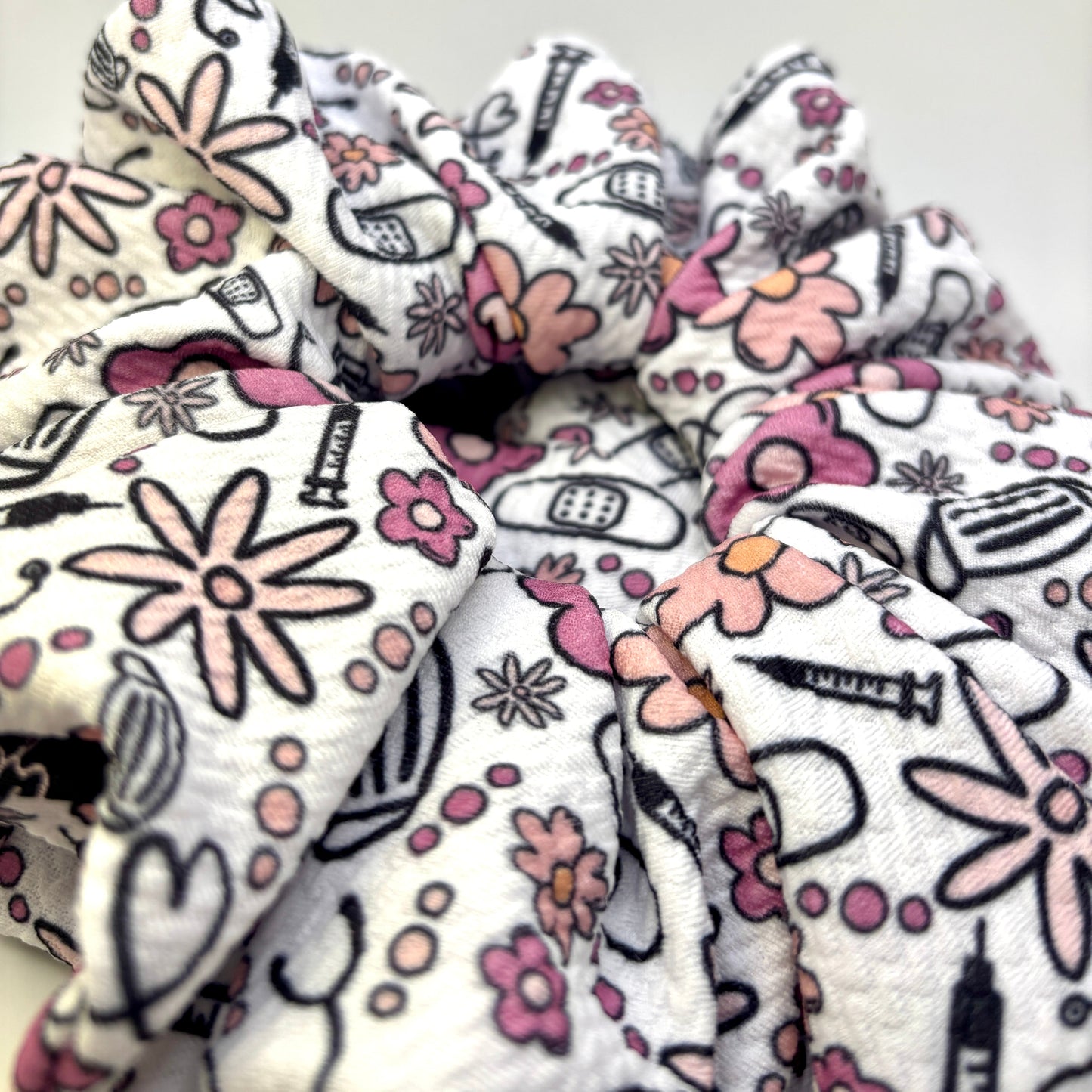 Floral Nurse Healthcare Bullet Scrunchie Enchanted Scrunch