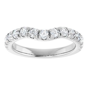 14K White 3/4 CTW Natural Diamond Contour Band Ethereal Legacy Boutiques