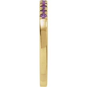 14K Yellow Natural Amethyst Stackable Ring Ethereal Legacy Boutiques