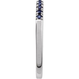 14K White Lab-Grown Blue Sapphire Stackable Ring Ethereal Legacy Boutiques