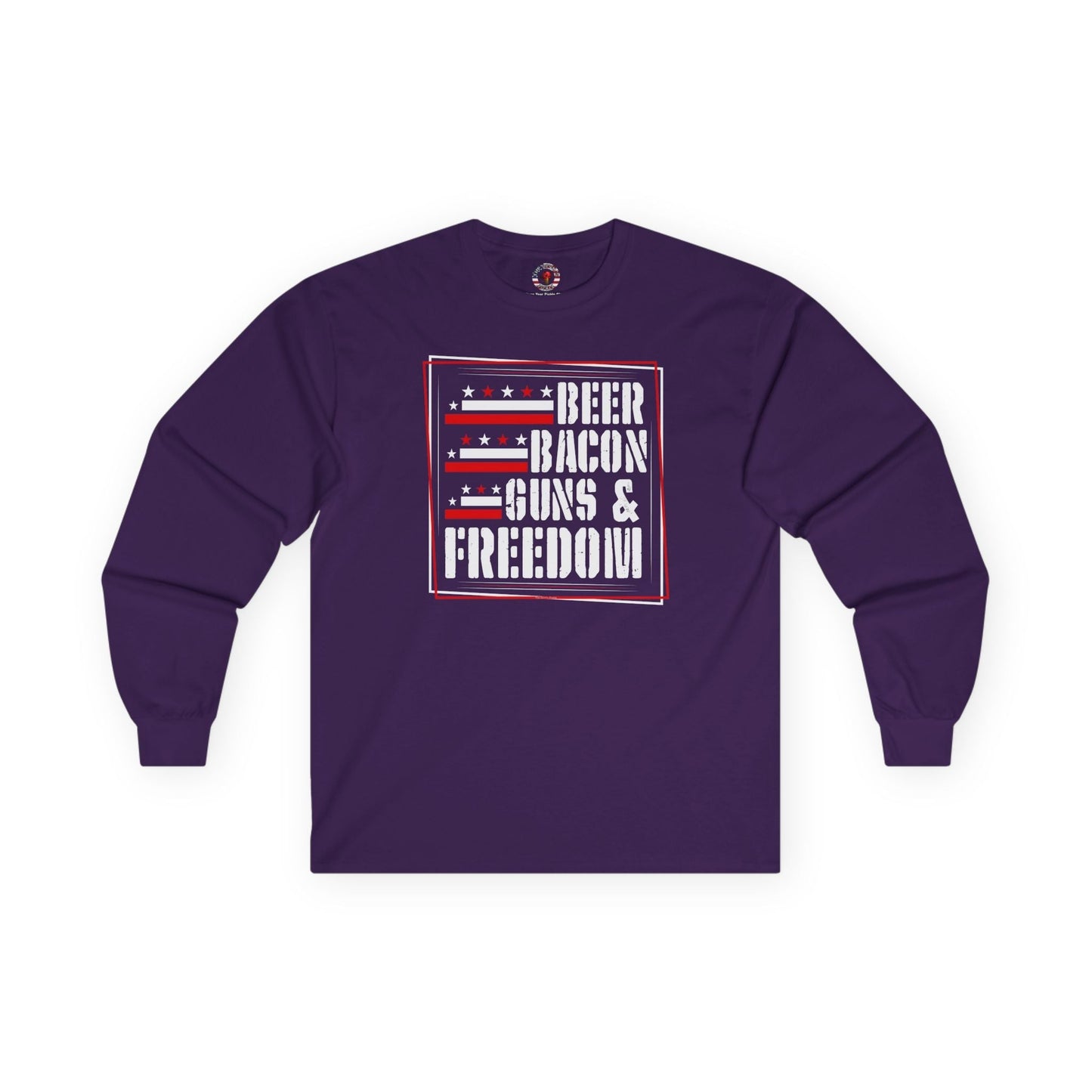 Beer Bacon Guns and Freedom Long Sleeve Tee The Devil's Pickle
