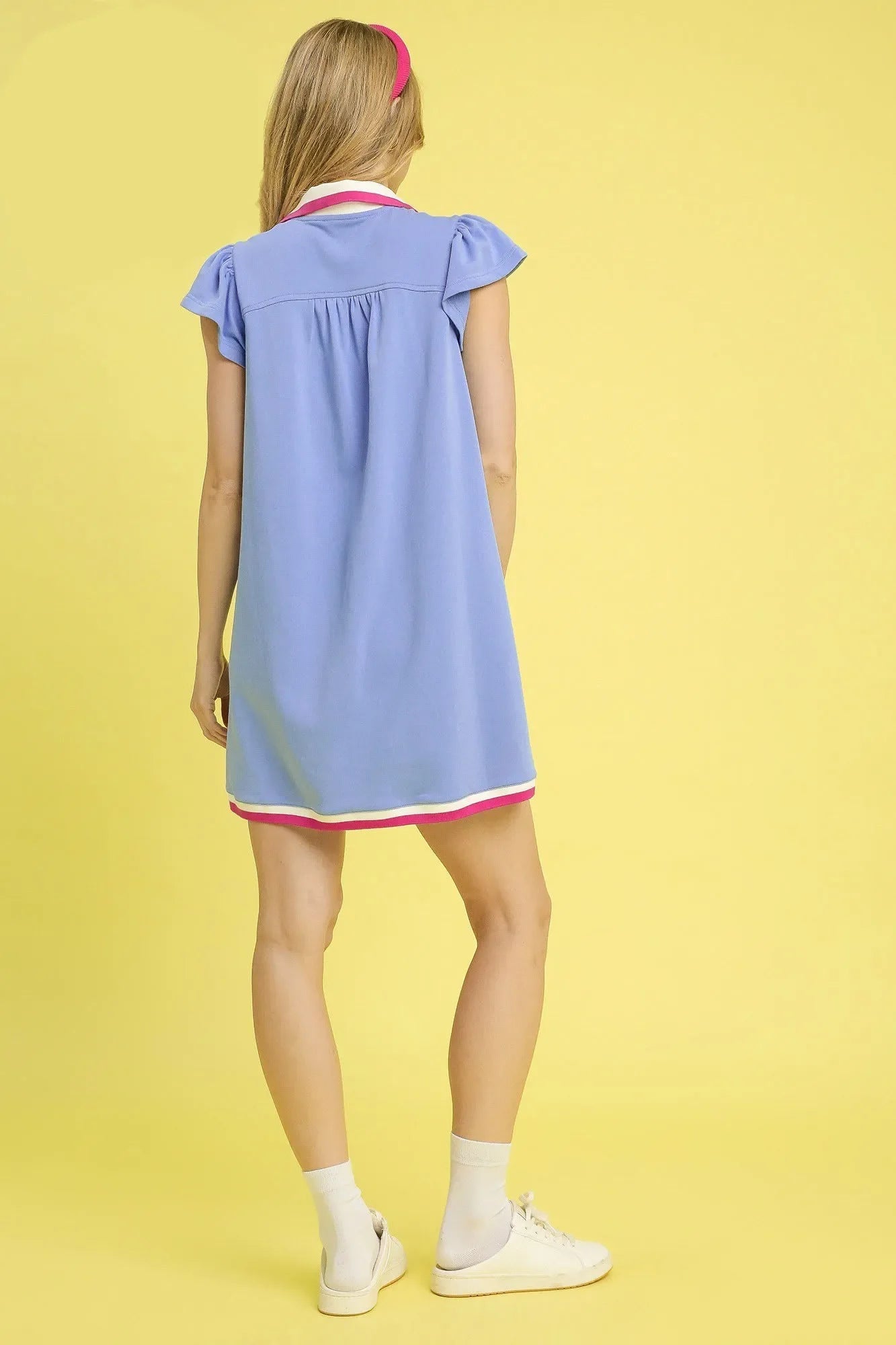 Umgee Contrast Trim Cap Sleeve Mini Dress West2East Surf