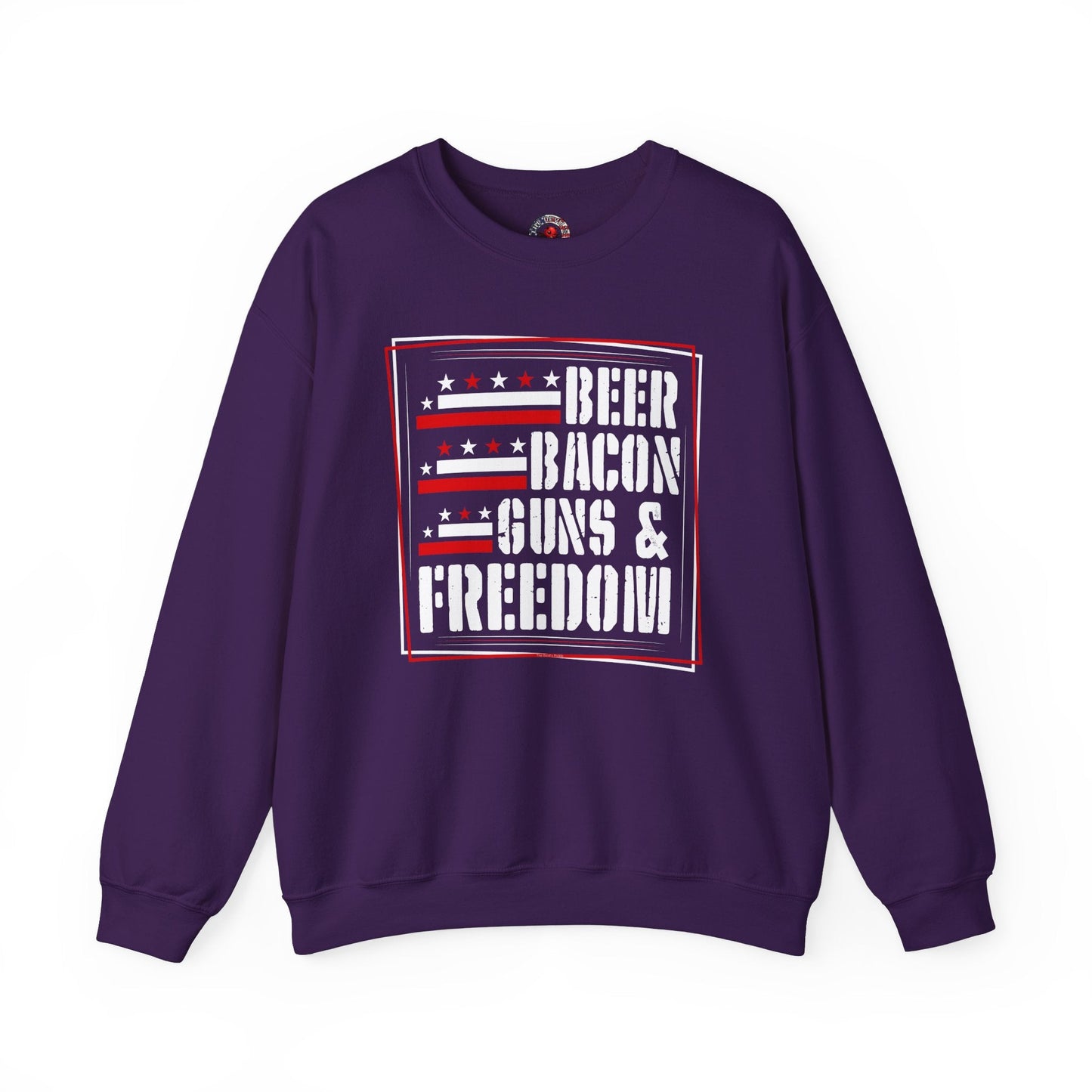 Beer Bacon Guns and Freedom Crewneck Sweatshirt The Devil's Pickle