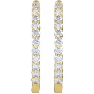 14K Yellow 3 CTW Natural Diamond Inside-Outside Hinged 30 mm Hoop Earrings Ethereal Legacy Boutiques