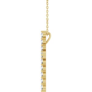 14K Yellow 3/4 CTW Lab-Grown Diamond Cross 16-18" Necklace Ethereal Legacy Boutiques