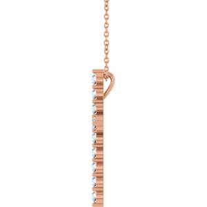 14K Rose 3/4 CTW Natural Diamond Cross 16-18" Necklace Ethereal Legacy Boutiques