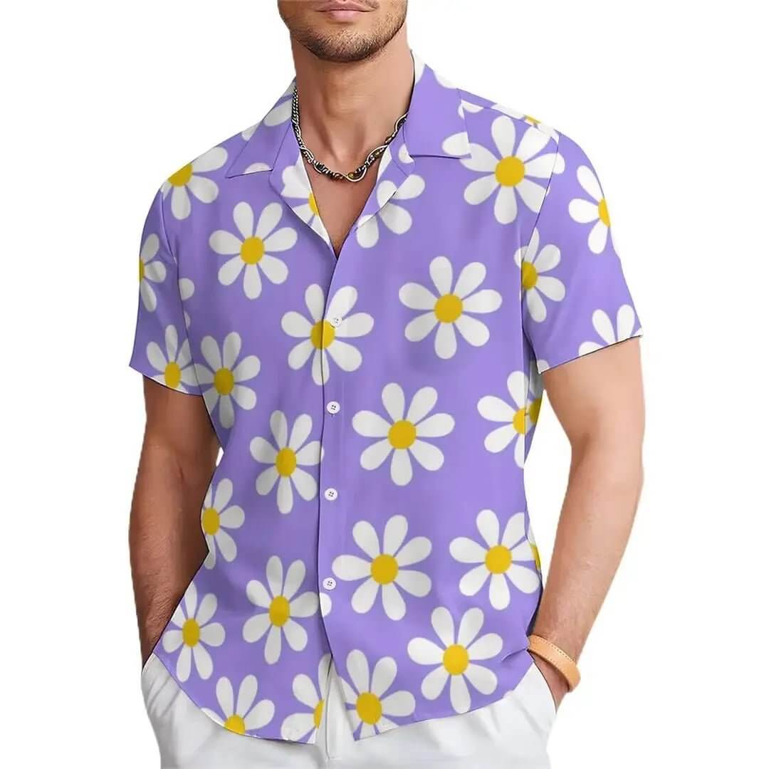 Men's Floral Print Casual Shirt with Unique Design SnagBag