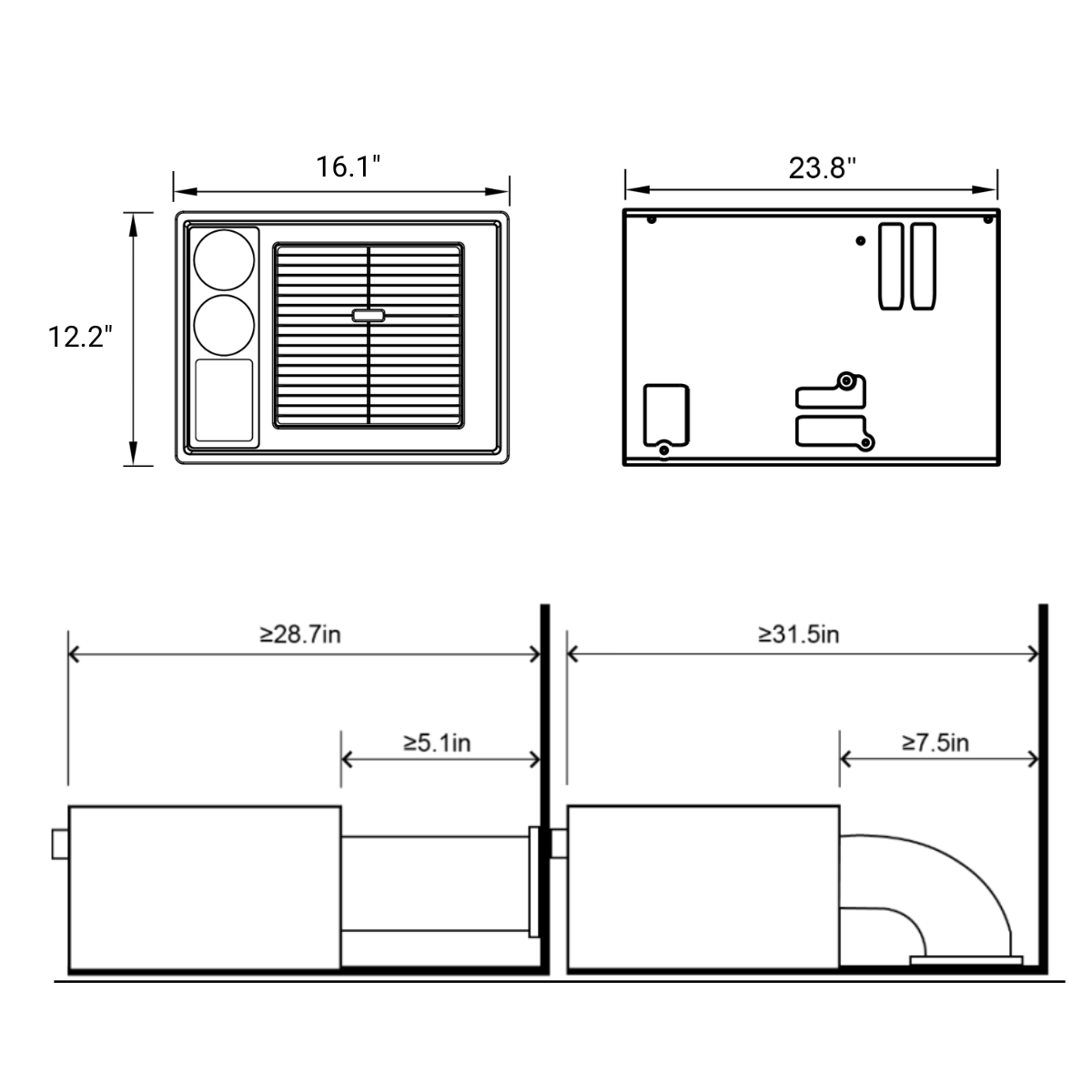 Velit 2000U - 12V/24V/48V Under-Bench Off Grid Air Conditioner velitcamping