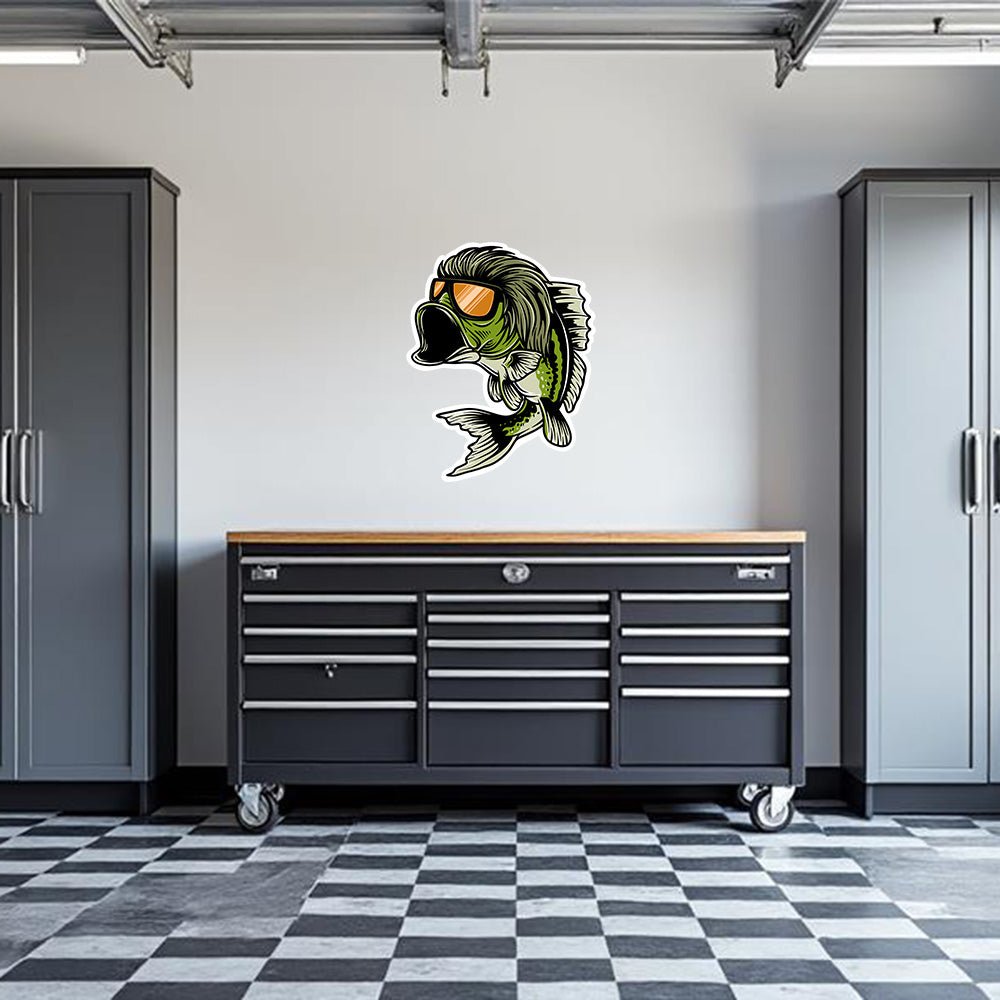 Bass Mullet Garage Wall Decal Armed American Supply