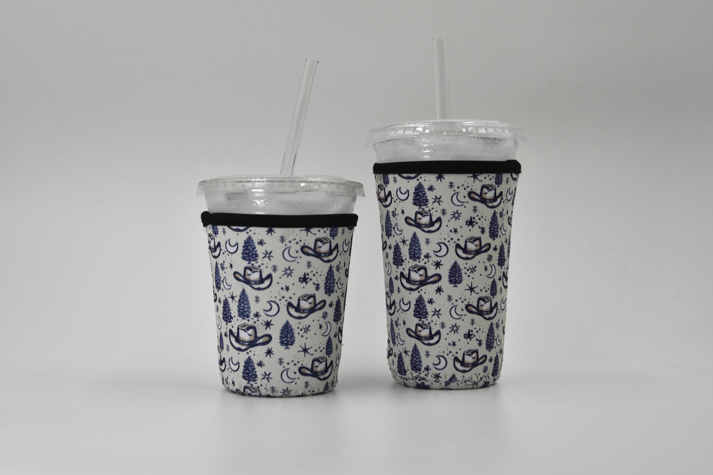 Cowboy Hat & Stars Coffee Sleeve | Reusable Neoprene Iced Coffee Cup Cover (16–24oz) BashDesignsCo