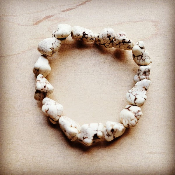 White Turquoise Nugget Bracelet Shop Style & More | Fresh Looks, Everyday Deals & Free Shipping