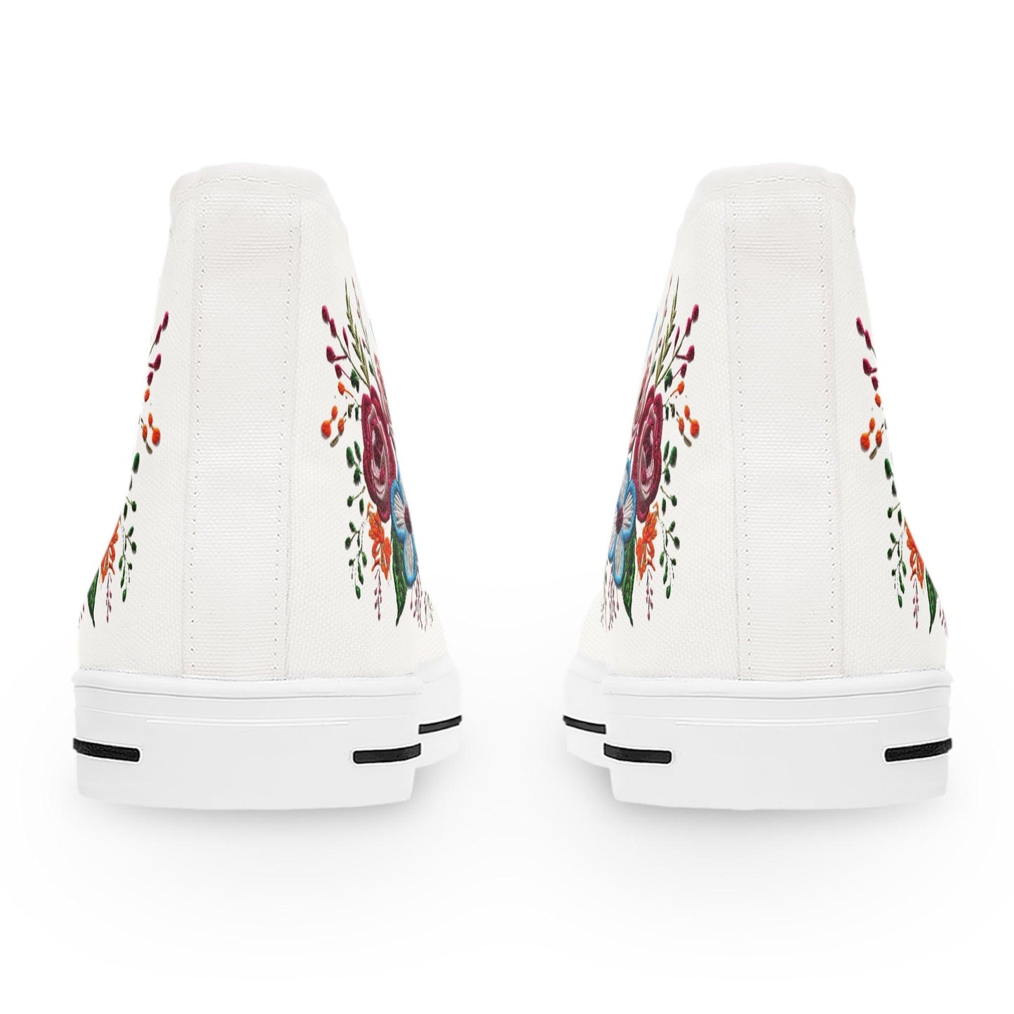 Womens White High Top Sneakers with Vibrant Wildflower Design Country in My Heart