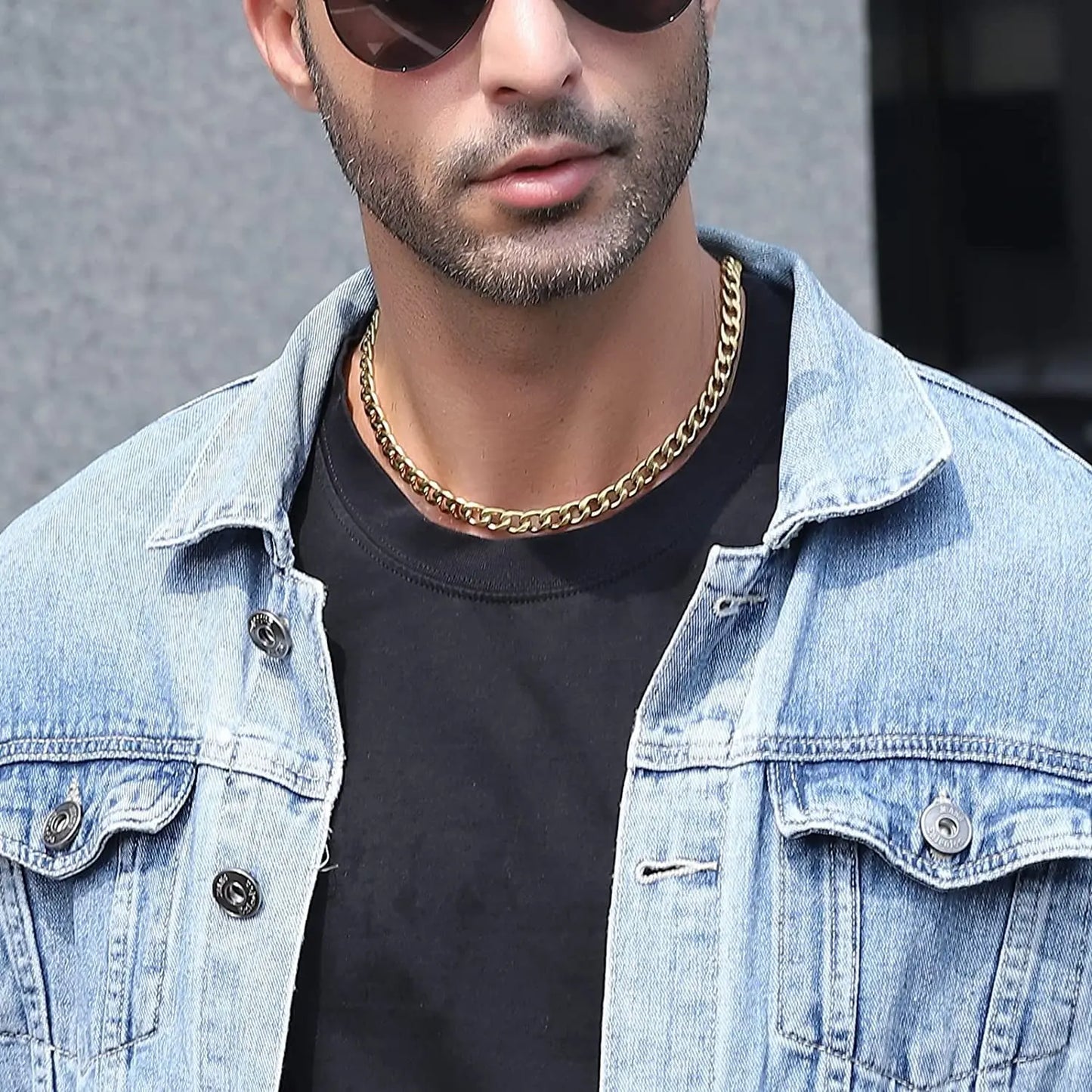 Stylish Layered Gold Cross Necklaces Set for Men and Boys - Durable Stainless Steel Cuban Figaro Pendant Chains - Perfect Religious Gifts for Baptism, First Communion, and Special Occasions