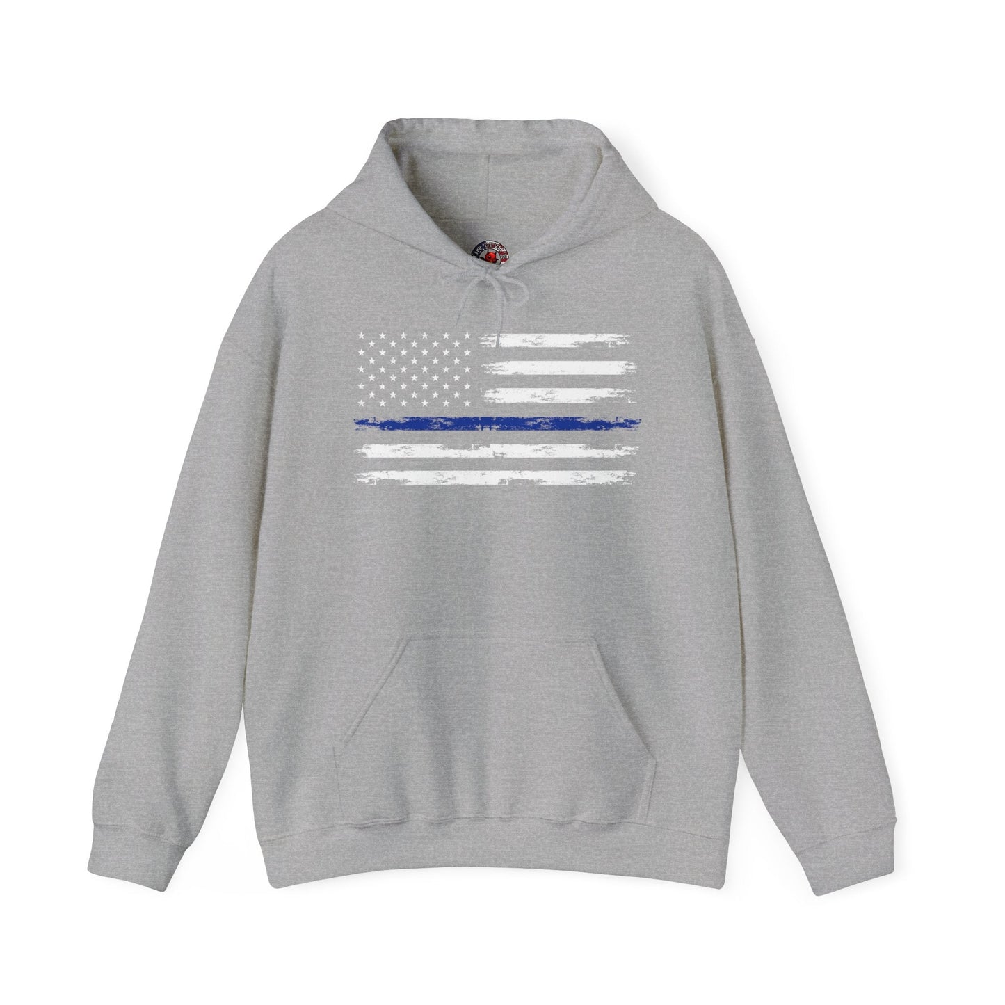 Thin Blue Line American Flag Hooded Sweatshirt The Devil's Pickle