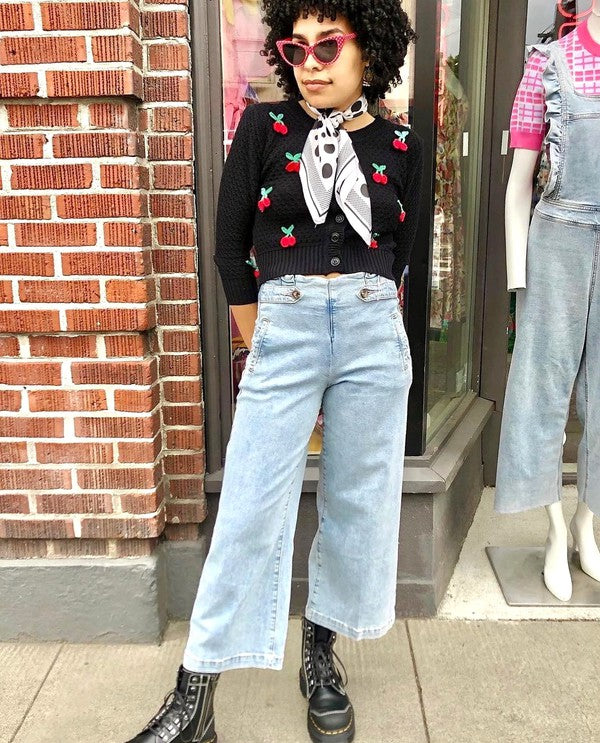 Cherry Crochet Pom Pom Cropped Cardigan Sweater Shop Style & More | Fresh Looks, Everyday Deals & Free Shipping