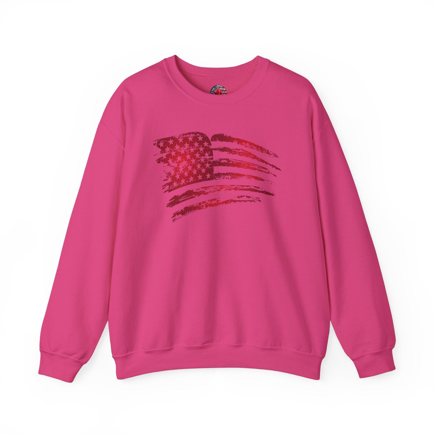 Red American Flag Crewneck Sweatshirt The Devil's Pickle