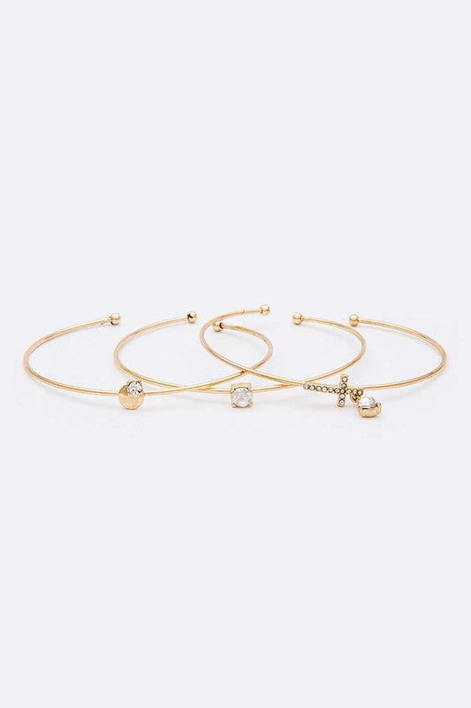 Mix Charms Triple Wired Convertible Bangle Set Shop Style & More | Fresh Looks, Everyday Deals & Free Shipping