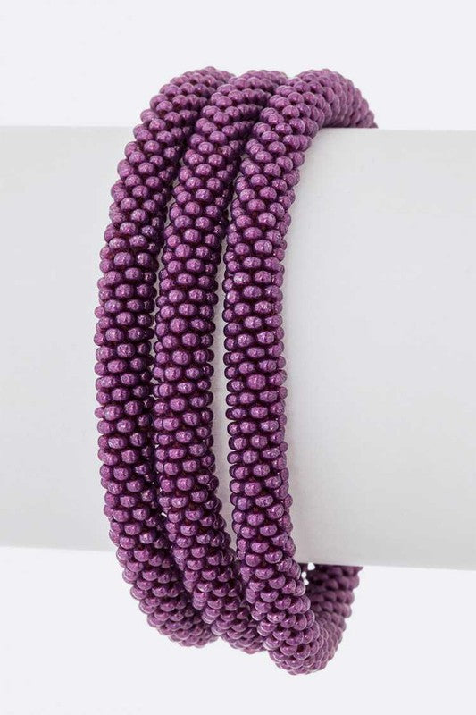 Matte Purple Nepal Roll On Bracelet Set Shop Style & More | Fresh Looks, Everyday Deals & Free Shipping