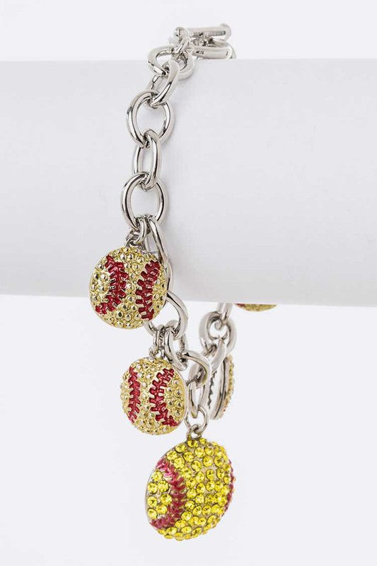 Crystal Softball Charm Toggle Bracelet Shop Style & More | Fresh Looks, Everyday Deals & Free Shipping