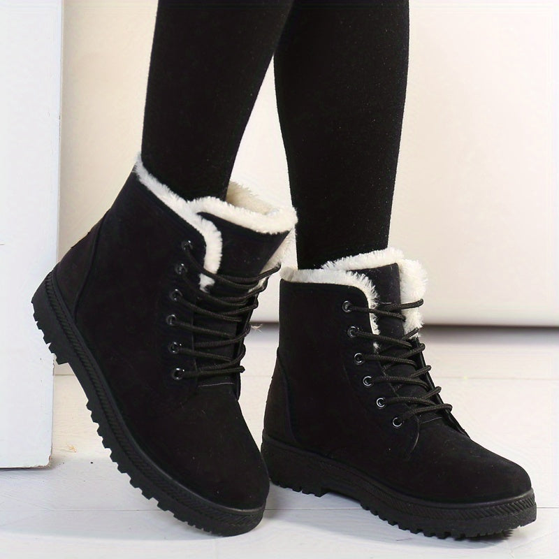 Women'S Winter Boots - Slip-Resistant PU Sole, Lace-Up Closure, Cushioned Insole - Cold Weather Boots for Everyday & Formal Outfits - Extended Sizes Up to US Women'S 44 (EU 43) - Boots for Winter Adventures, Y Terrain Footwea NovaCart