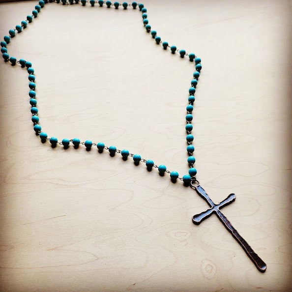 Turq Beaded with Antique Copper Cross 255r Shop Style & More | Fresh Looks, Everyday Deals & Free Shipping