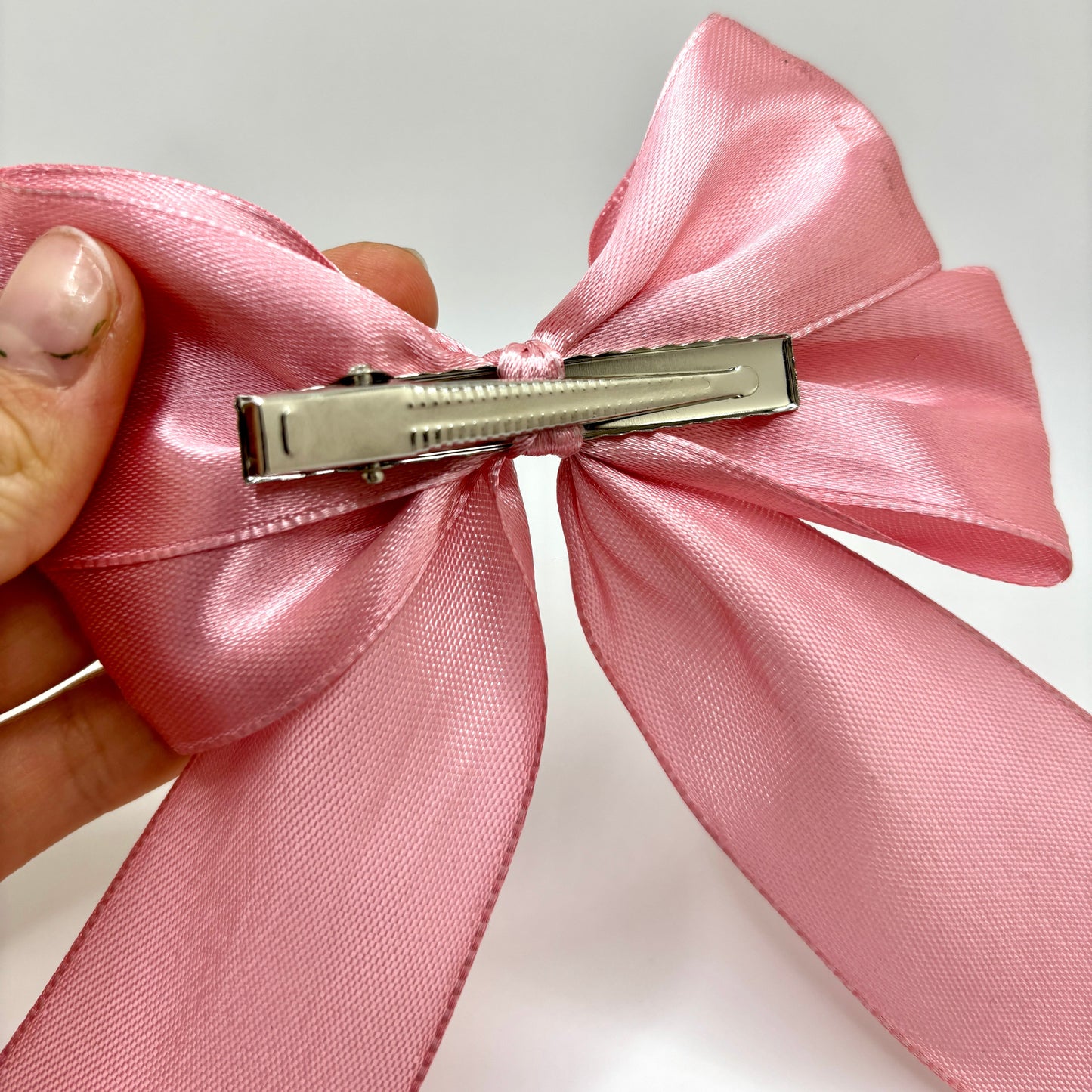 Pink Silk Double Bow Enchanted Scrunch