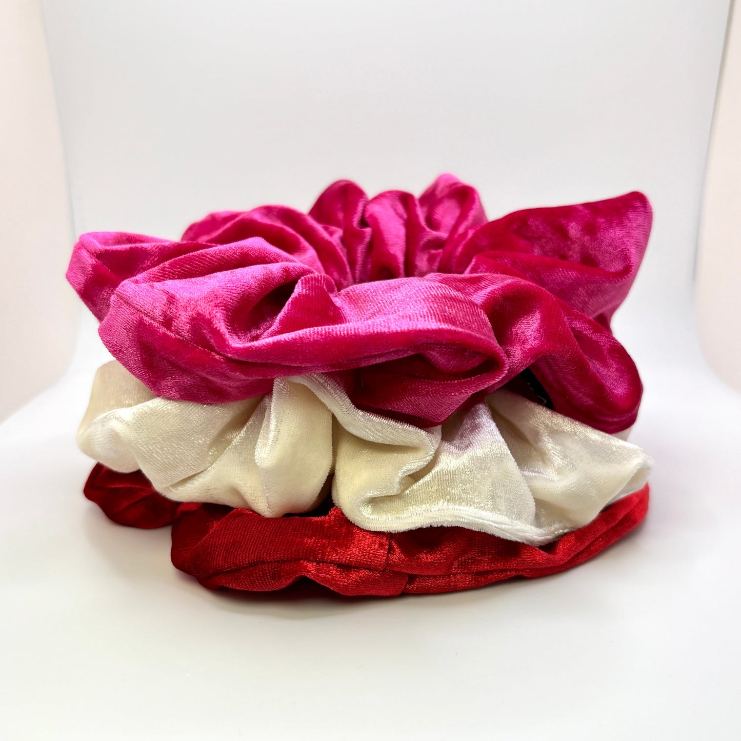 Sweetheart Crushed Velvet Scrunchie Trio Enchanted Scrunch