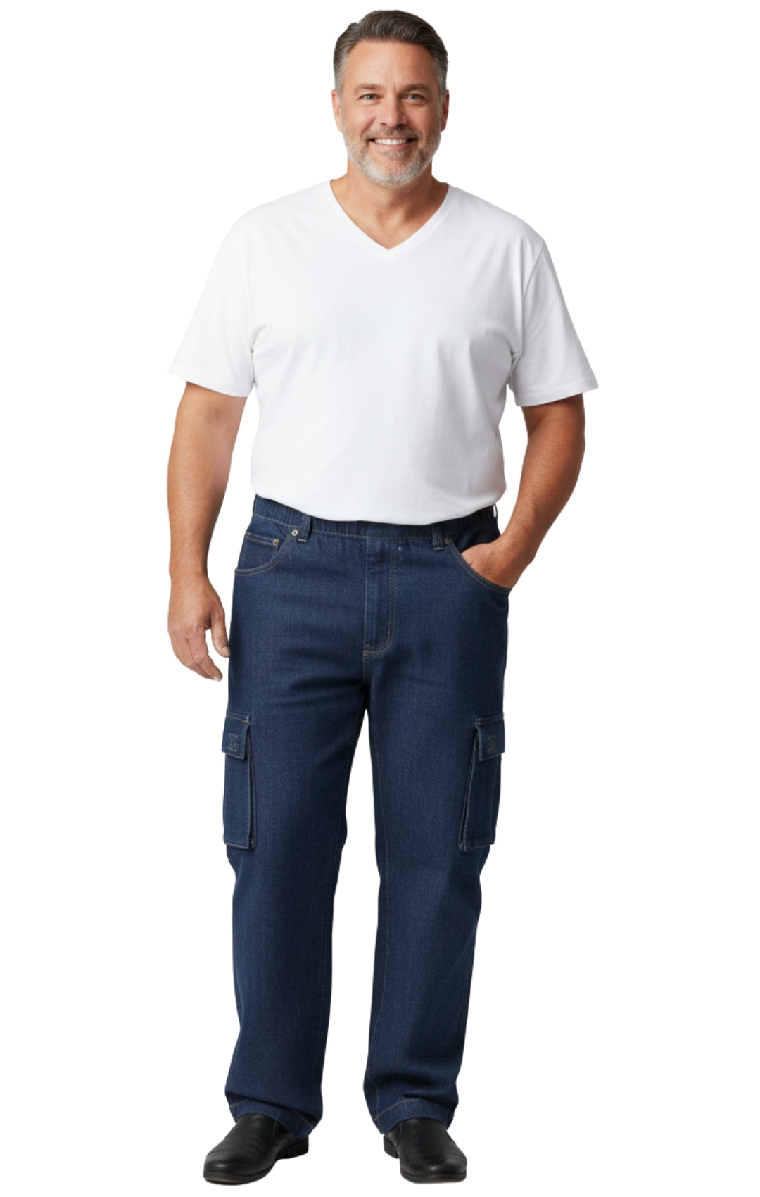 Men's Lightweight Double Cargo Pocket Pull-On Jeans TURTLE BAY APPAREL