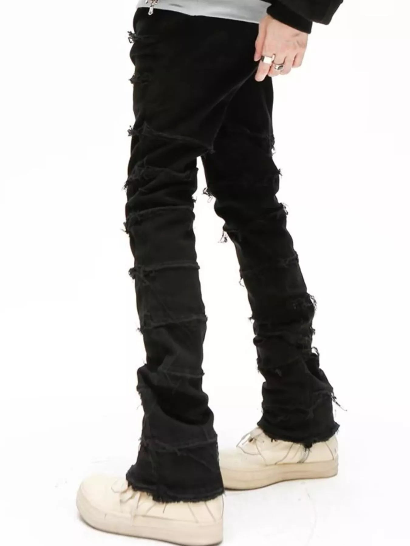 Men's Plus Size Slim Fit Frayed Hem Jeans New Era Fashion LLc