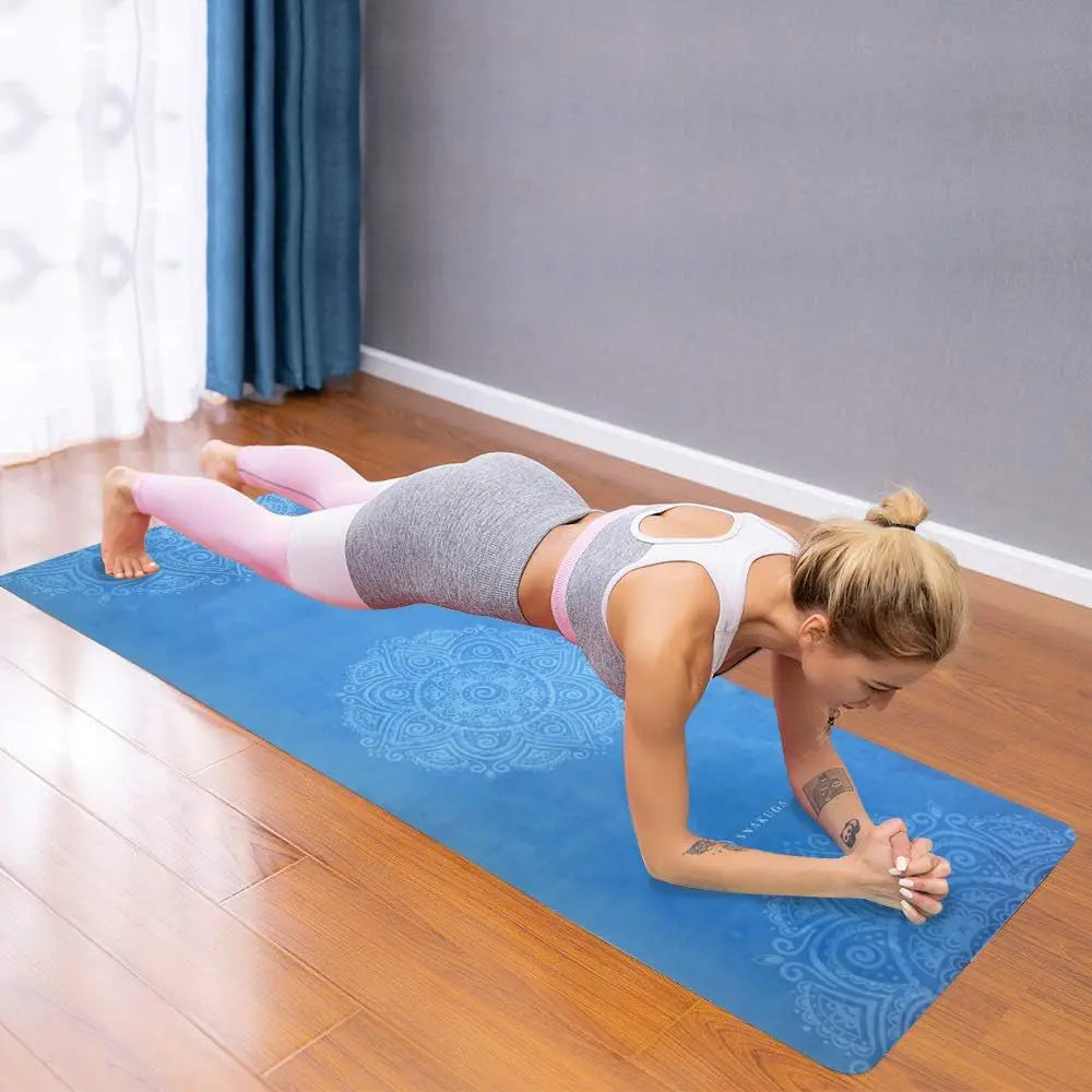 Travel Yoga Mat, Non Slip Exercise Suede Mat with Carry Bag, All-Purpose Fitness Mat with High Density Anti-Tear Surface for Women, Ideal for Pilates Workout (72'' X 24'' X 1.5Mm Thick)