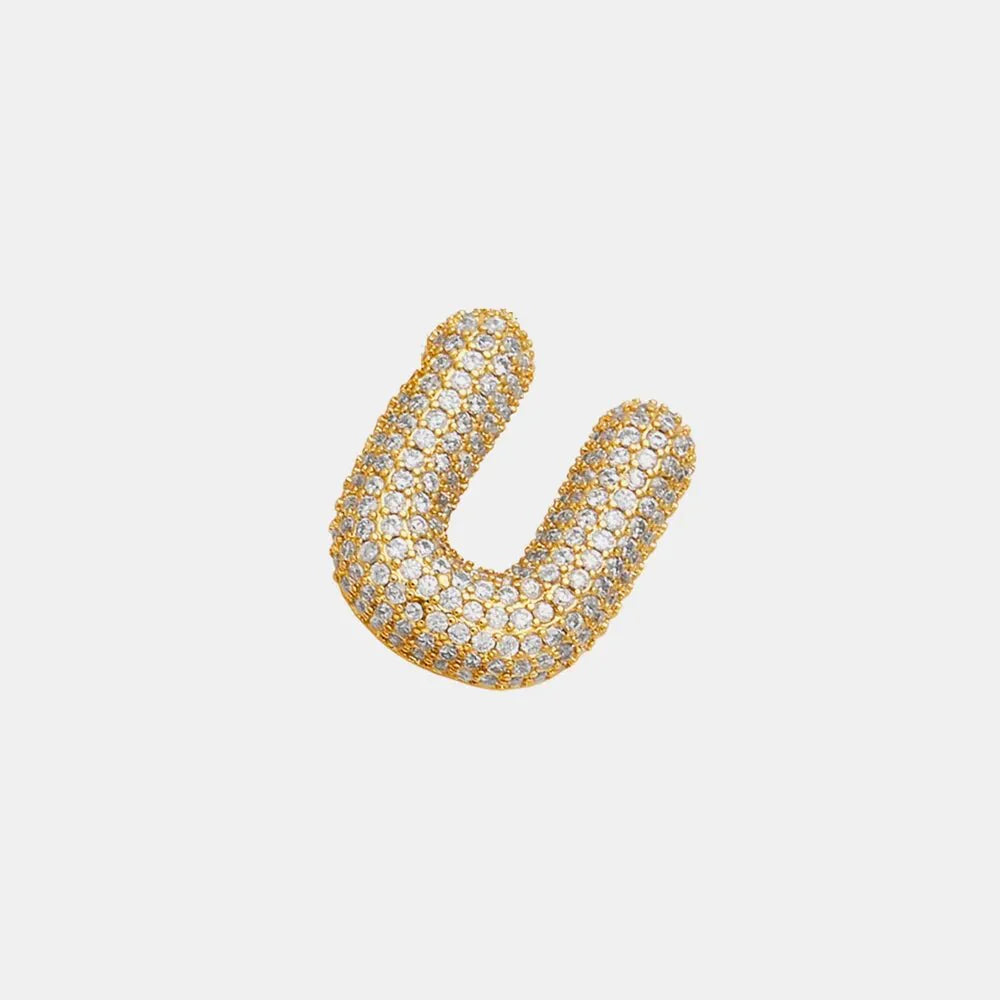 EmberLuxe "Glimmer" Bubble Letter Pendant (L-U) Ivory Embers