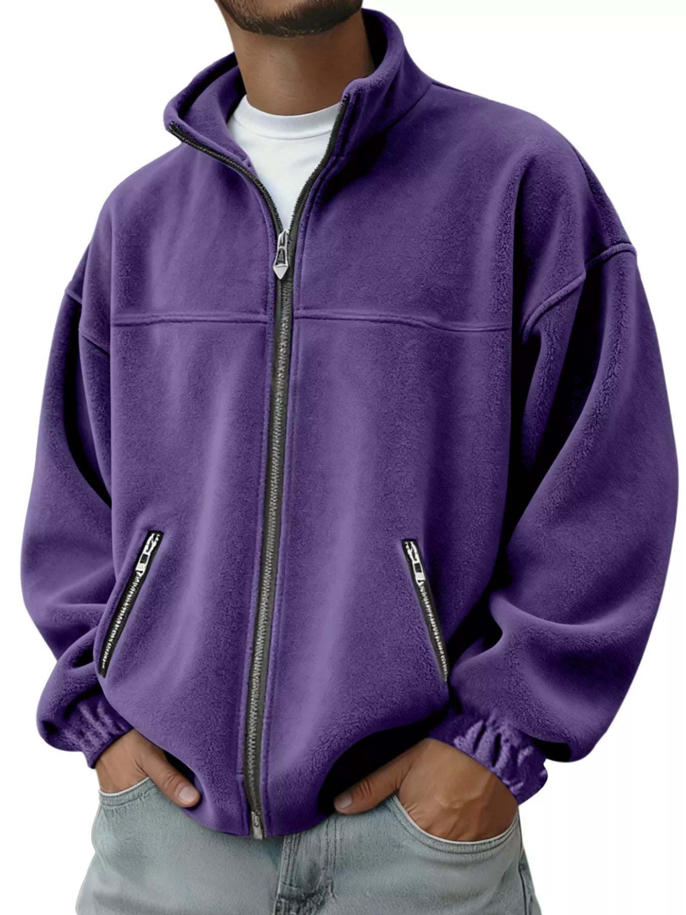 Men's Full Size Zip Up Long Sleeve Outerwear Plus Size New Era Fashion LLc